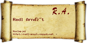 Redl Arnót névjegykártya